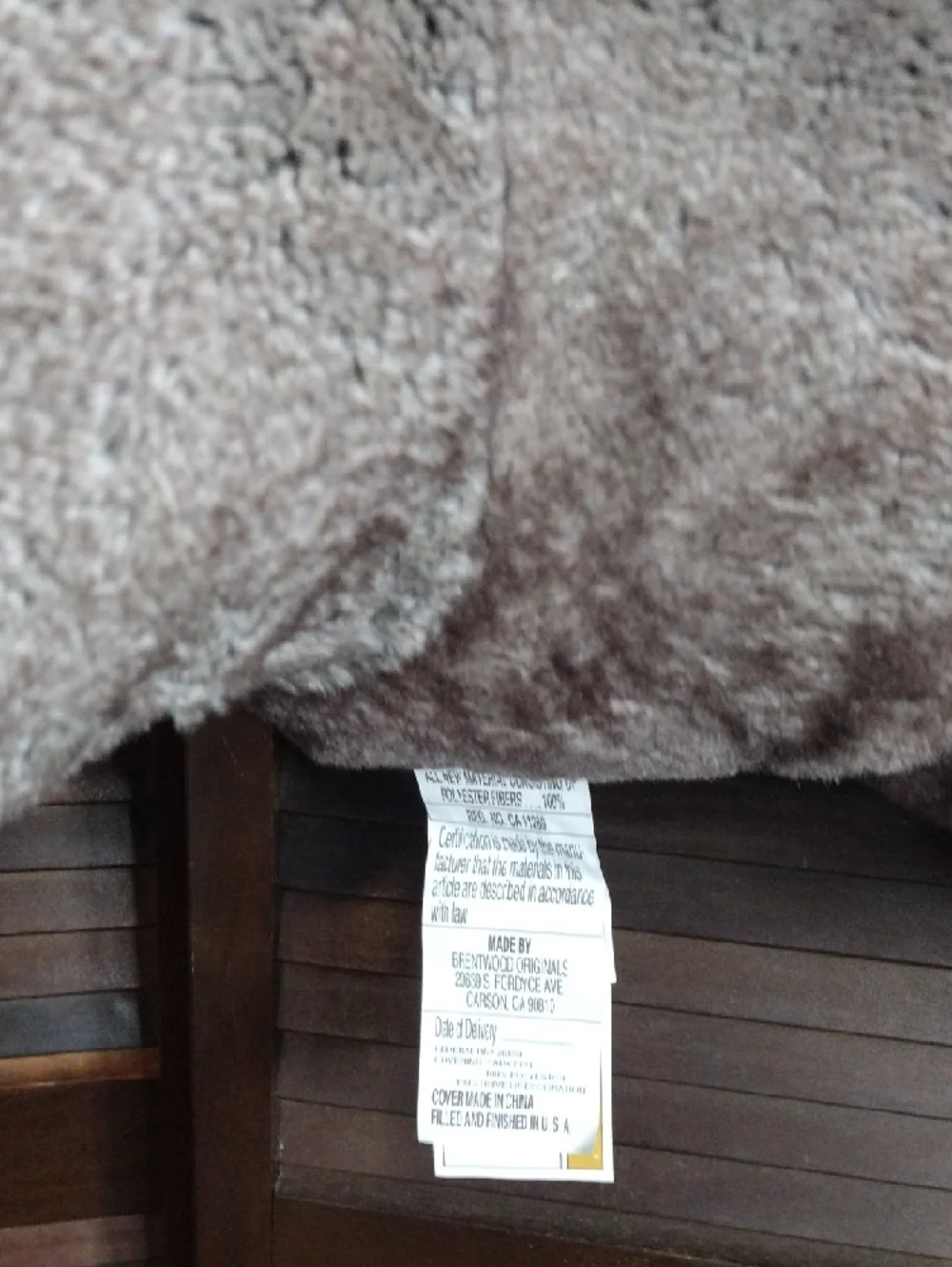 Large Plush Gray/Tan Brown Bear Floor TV Pillow Super Soft